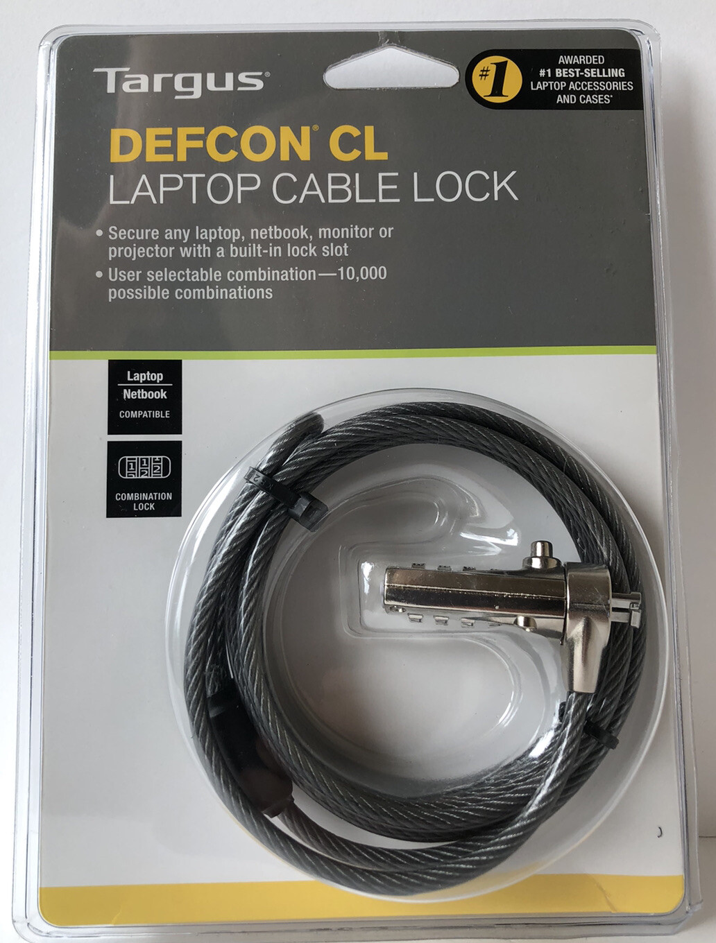 Laptop Cable Lock - Targus Defcon CL - Combination Lock with Base Plate