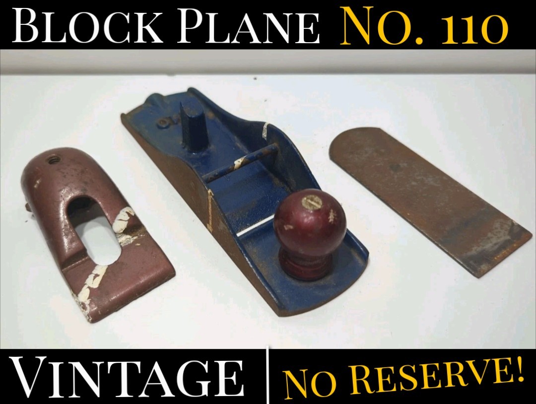 ✨VINTAGE✨ 110 Wood Block Plane Red and Blue Planer - VTG Woodworking Tool