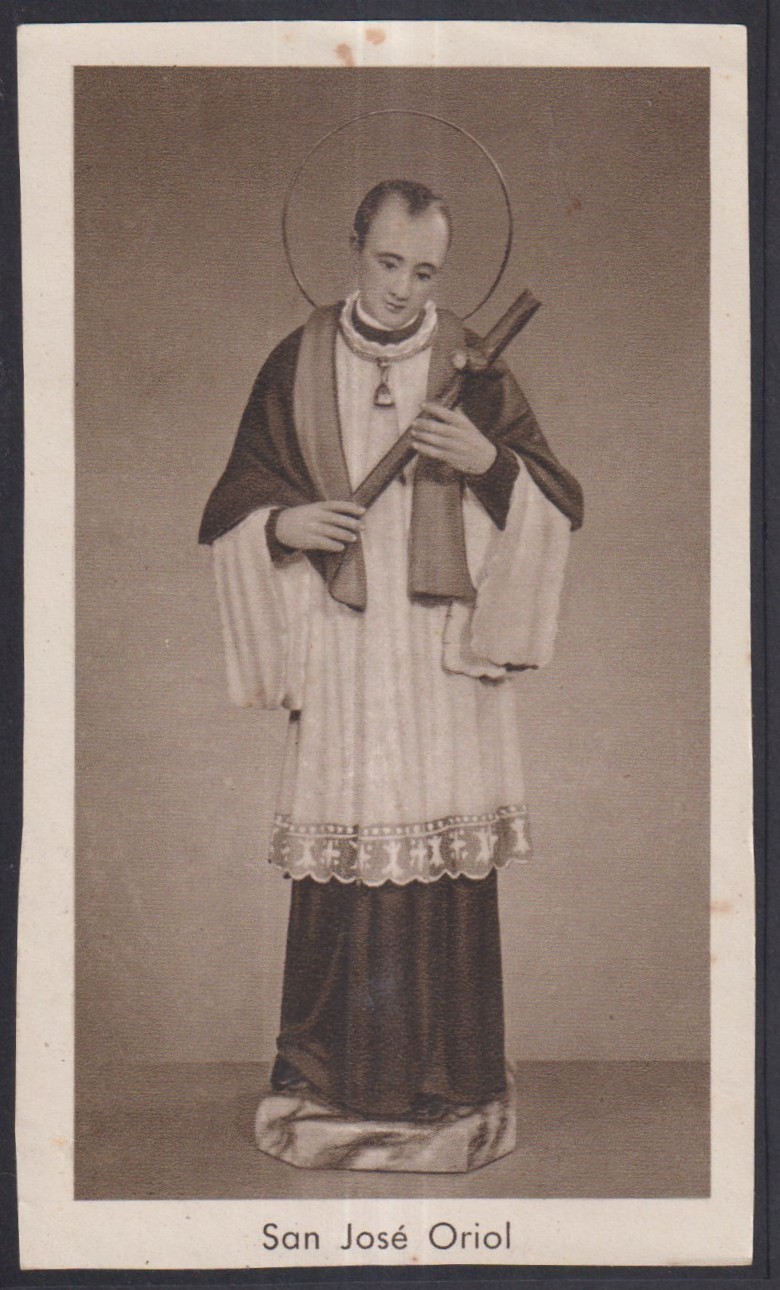 Holy card antique de San Jose Oriol image pieuse santino estampa