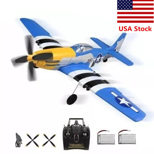VOLANTEX P51 Mustang 4CH 2.4G 6-Axis Fighter RC Airplane Fixed-Wing 2 Battery