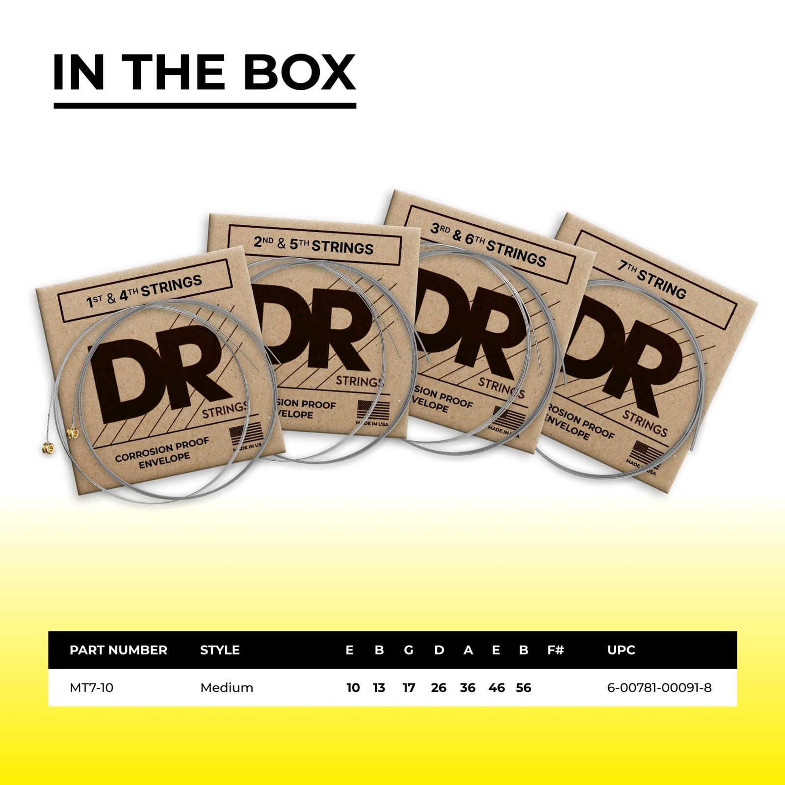 DR Strings Tite Fit Electric Round Core 7 String 10-56 Medium (10-56) 7-String