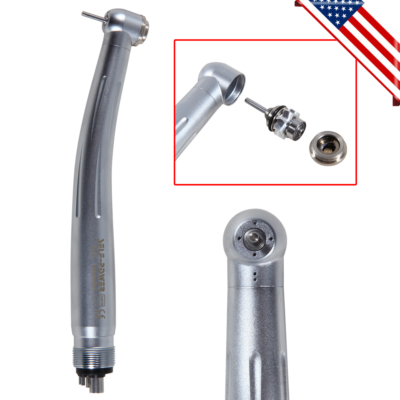 Dental NSK Style High Speed Handpiece 4 HOLE Push Button Pana Max