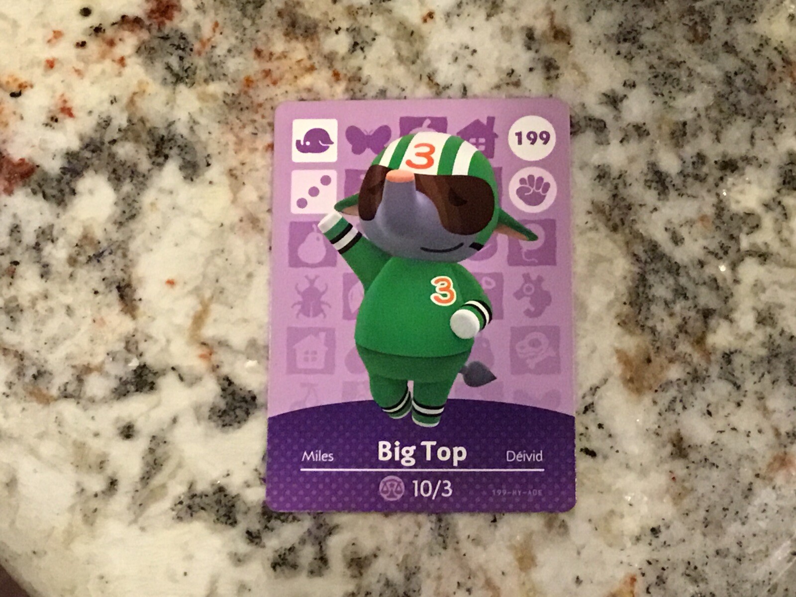 BIG TOP 199 Animal Crossing Amiibo Authentic Nintendo Mint Card From Series 2