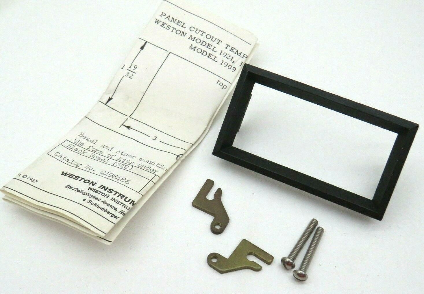 Weston Instrument 1909 Panel Bezel & Cutout Template For 1921, 1922, 1924, 1926