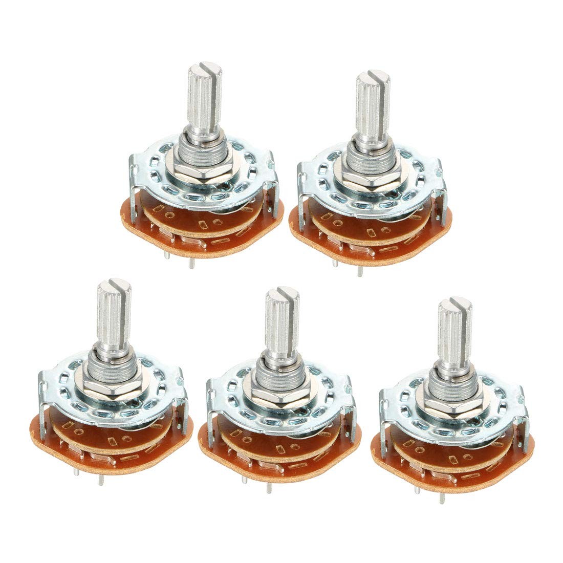 2P4T 2 Pole 4 Position Selectable Single Deck Band Channel Rotary Switch Sele...