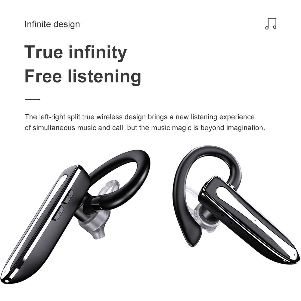 Bluetooth 5.3 Wireless Earpiece Headset Driving Trucker Earbuds Noise Cancelling