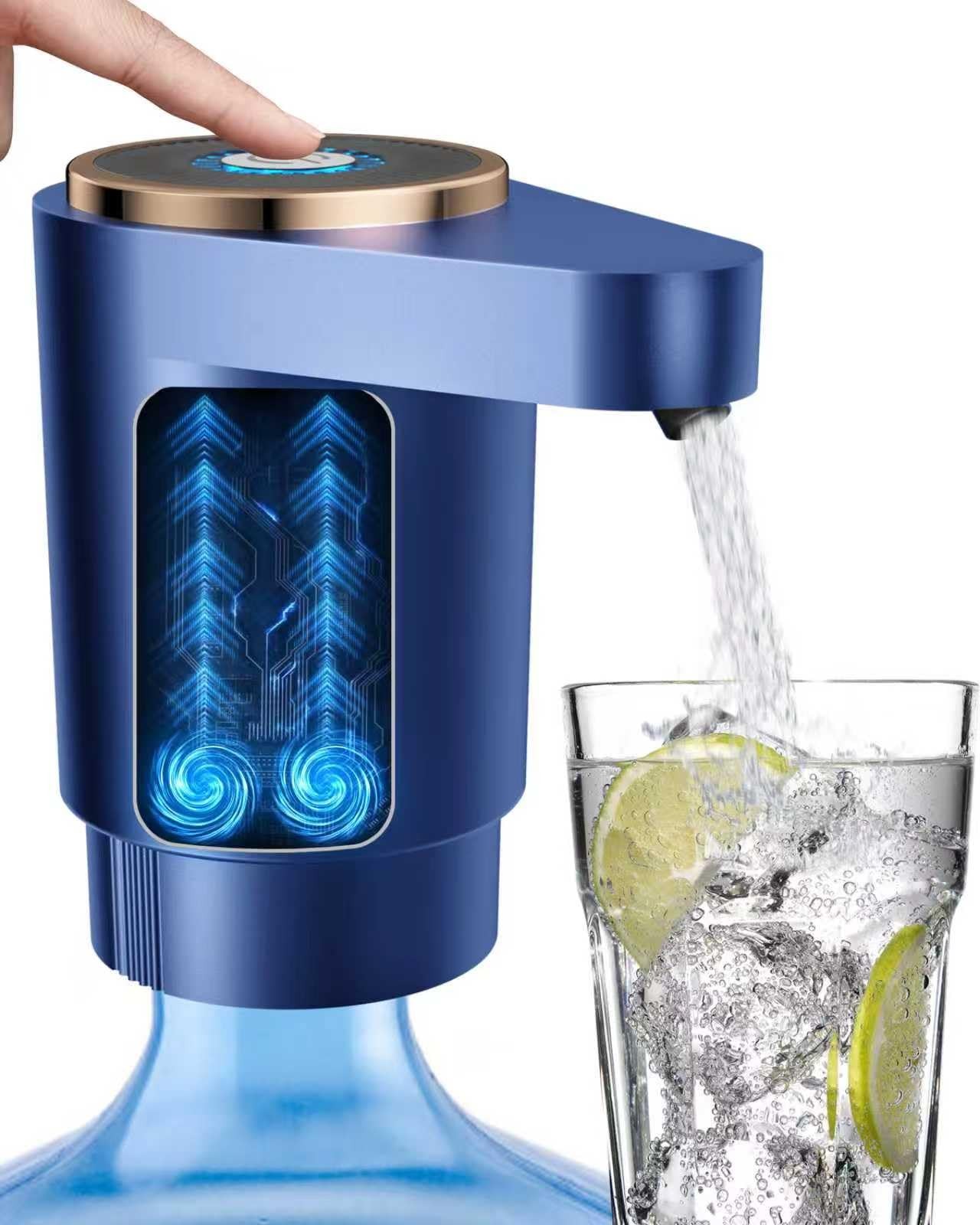 Water Jug Pump for 5 Gallon Bottle – Portable Electric USB-C Blue