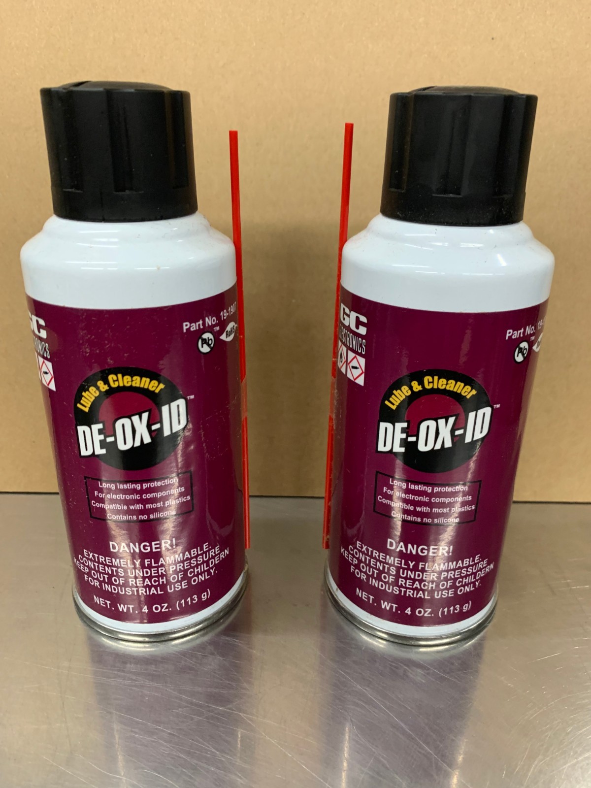 DEOXID  Contact Cleaner/Deoxit-izer Spray, 4oz Aerosol, DE-OX-ID,   LOT of 2