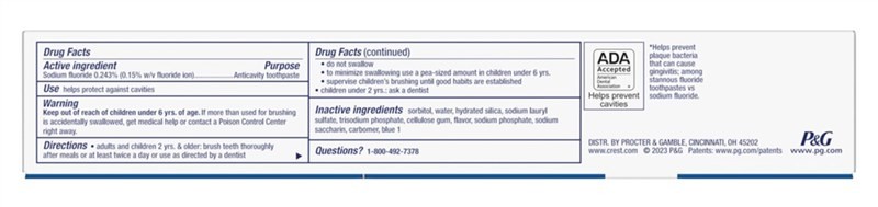 Crest Toothpaste 5.7 Ounce Cavity Protection Plus Cool Mint Gel