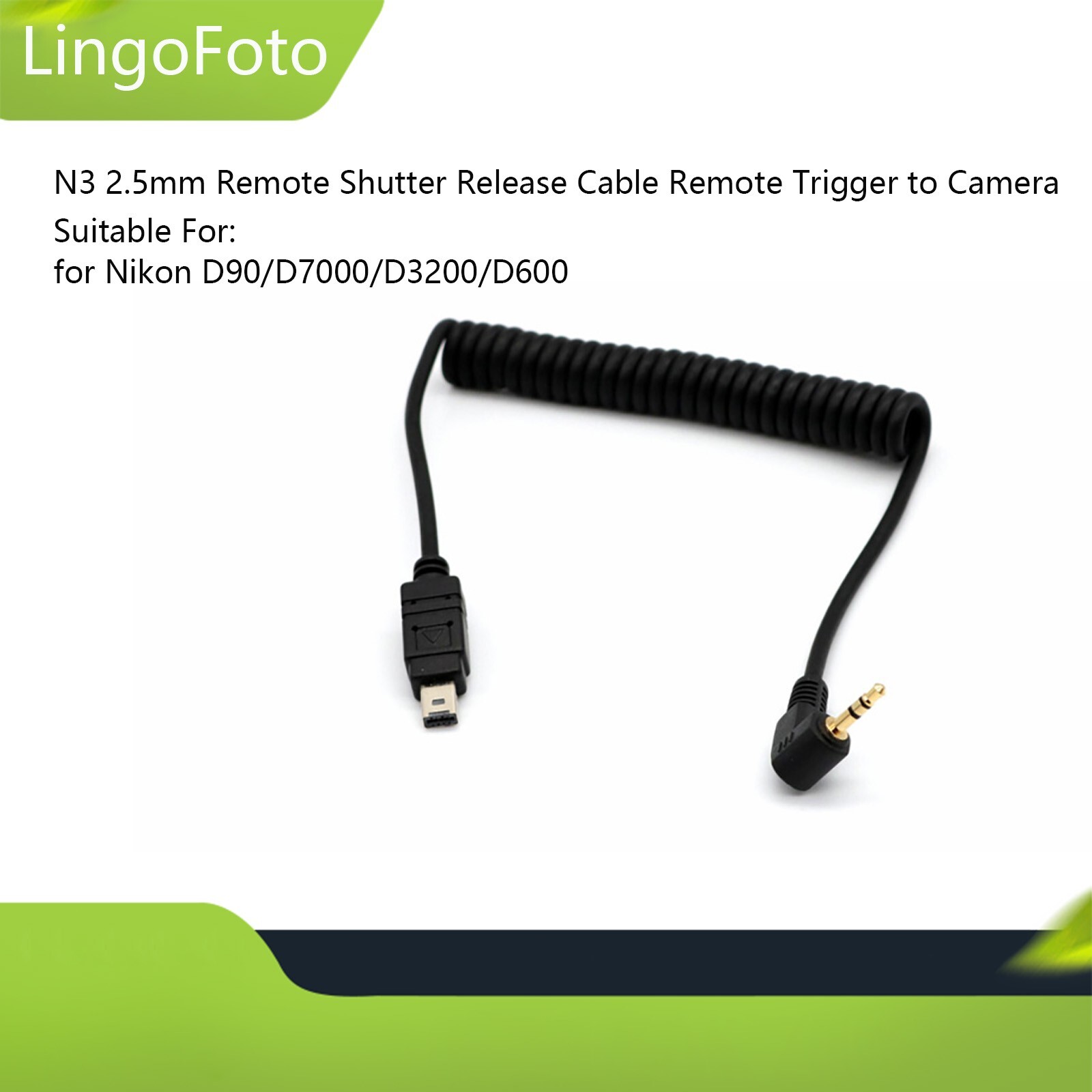 N3 2.5mm Shutter Release Cable Remote Trigger to Camera for Nikon DSLR Camera