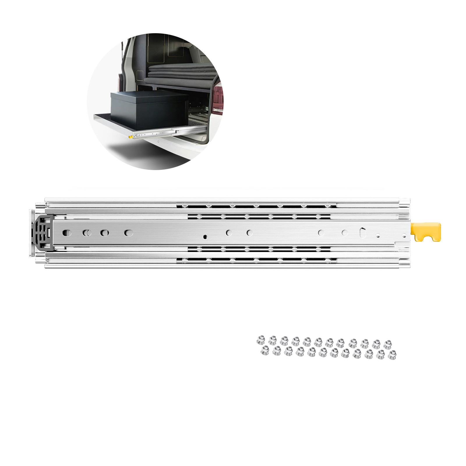 1 Pair 18-60 in Soft-Close Drawer Slides Ball Bearing Full Extension
