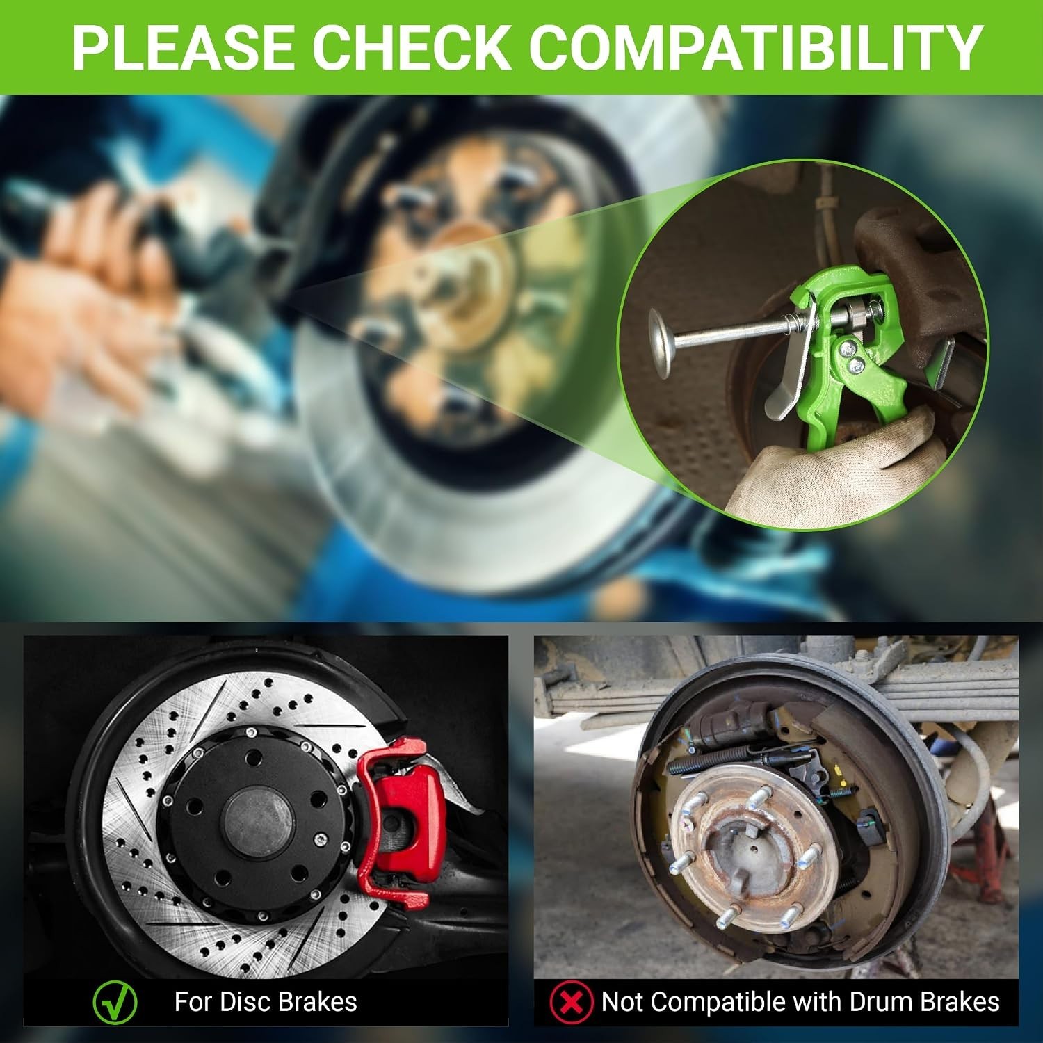 Tool - Heavy Duty Disc Brake Caliper Compressor & Piston Separator - Quick Qu...