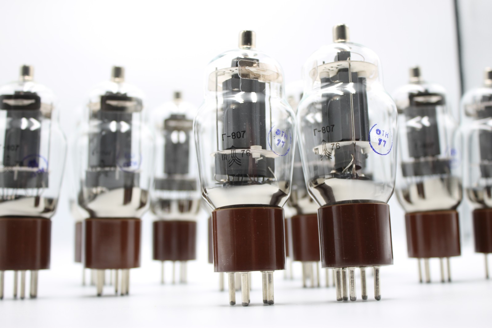 2 PCS G-807 / VT-100 / QE06/50 / 6BG6G. Generator Beam Tetrode.Brown Base.NOS.
