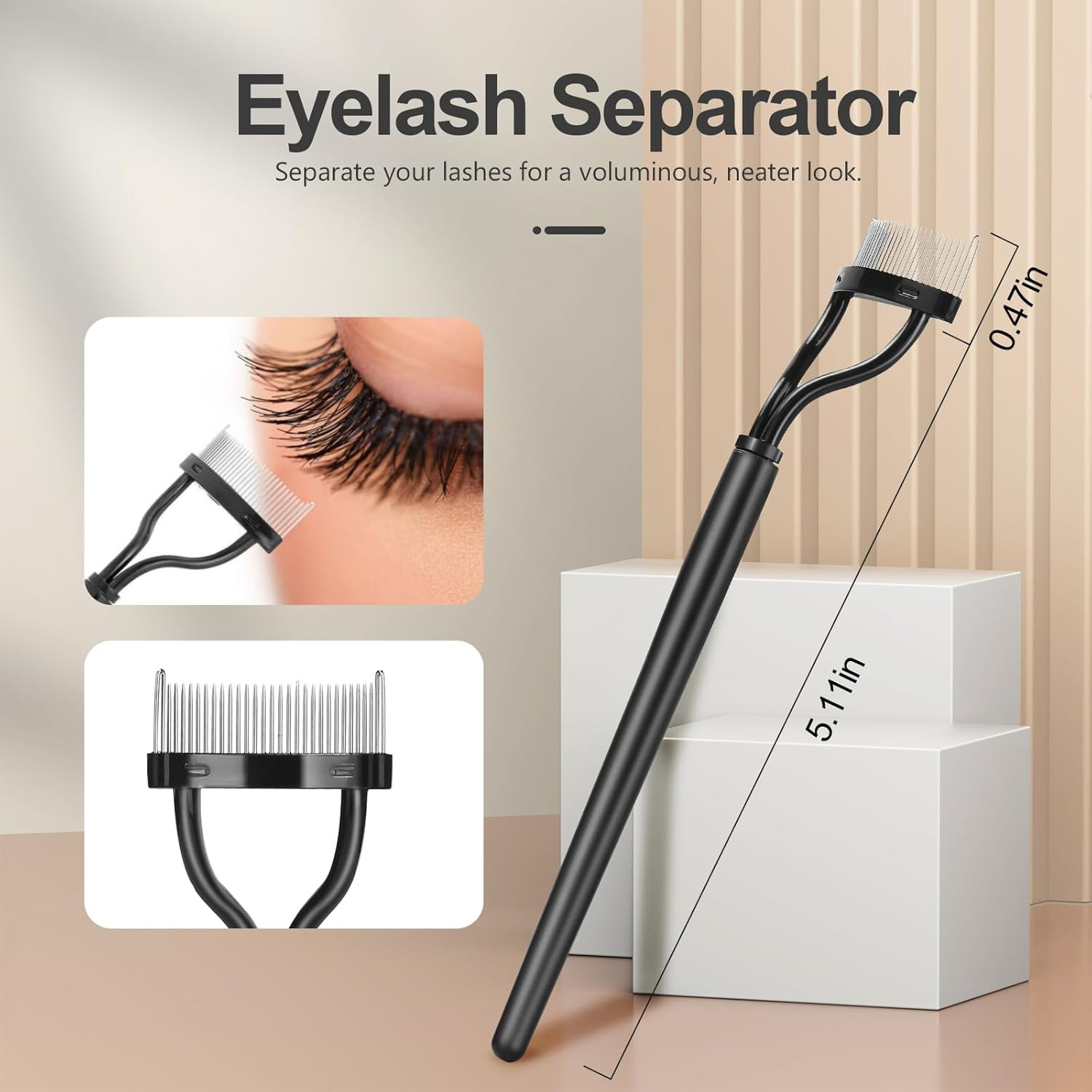 Eyelash Comb Lash Separator Tool Brow Brush & Lash Spoolie Professional Eye Make