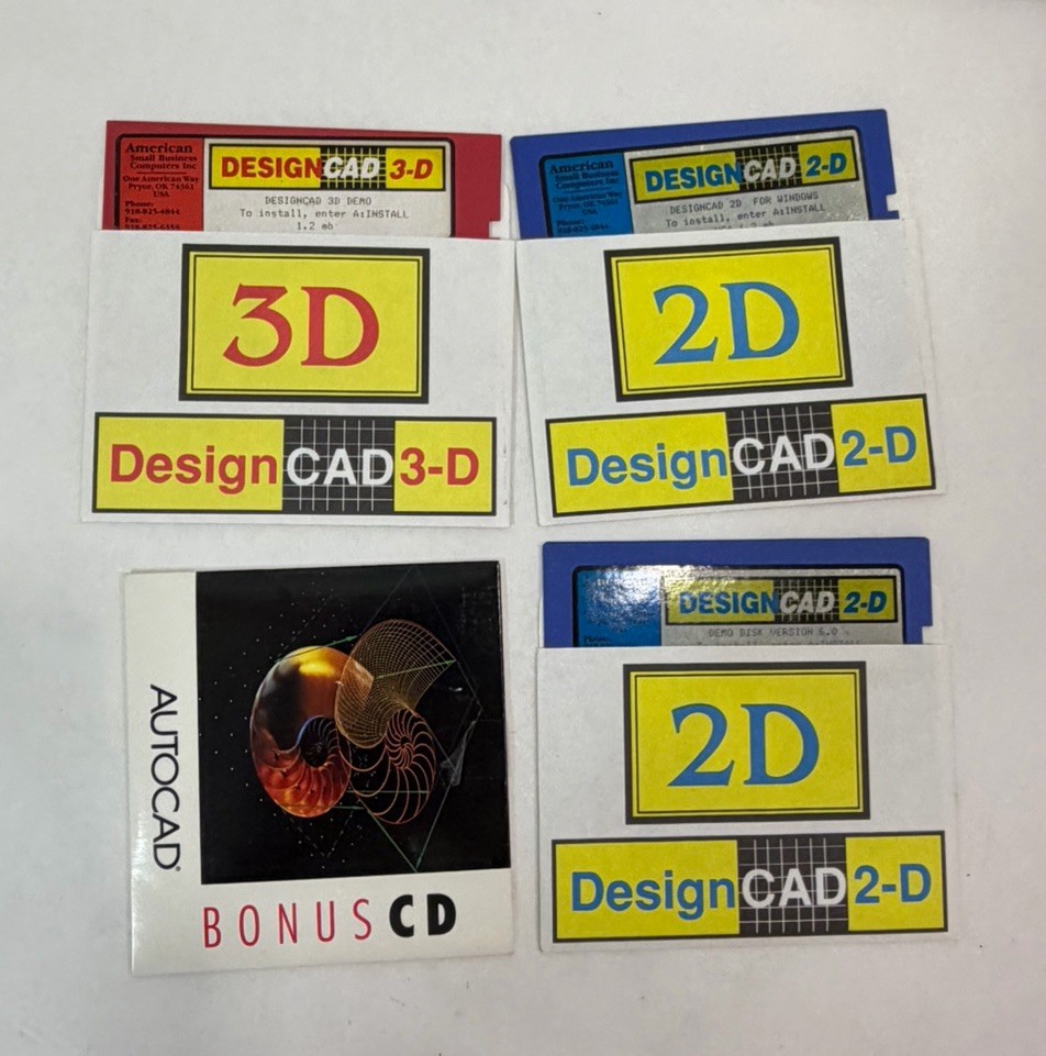 Vintage Cad 2 &3D 5 1/2 Floor Disc Used Good Condition