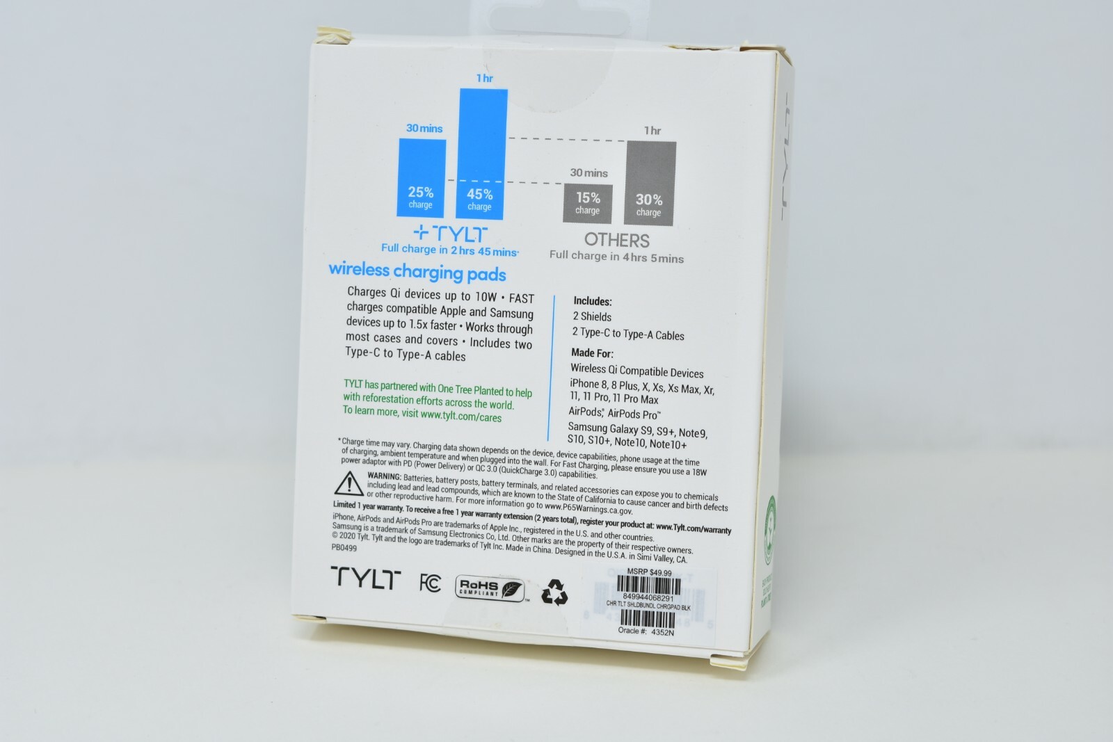 TYLT Shield 10W Slim Fastest TWO Pack Wireless Charging Pads for iPhone Galaxy