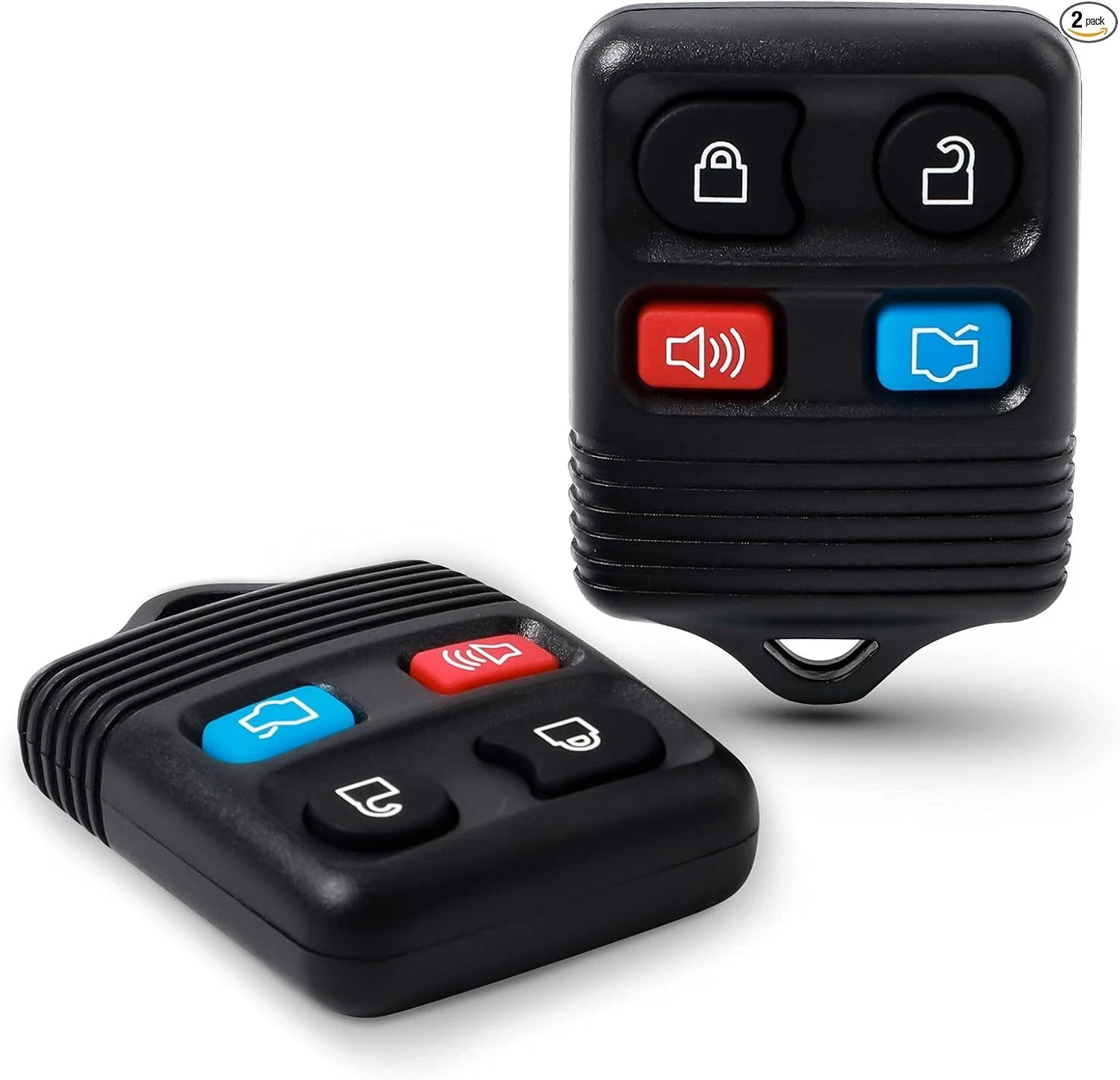 2 Replacement Keyless Entry Remote Control Key Fob Clicker Transmitter - Black