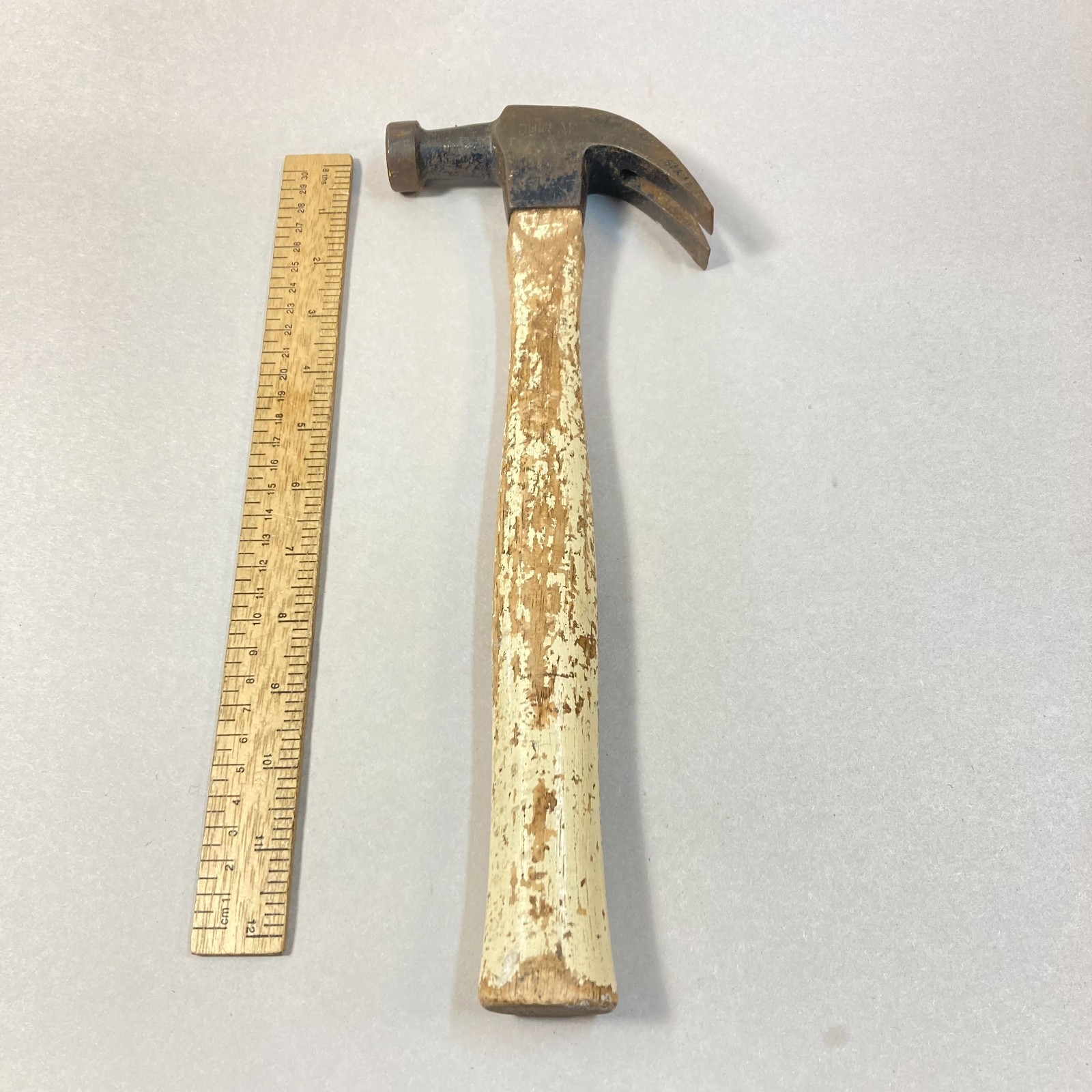 Vintage Dunlap Claw Hammer Round Head Adze Eye 13 1/4" Wood Handle 1lb. 7oz. USA