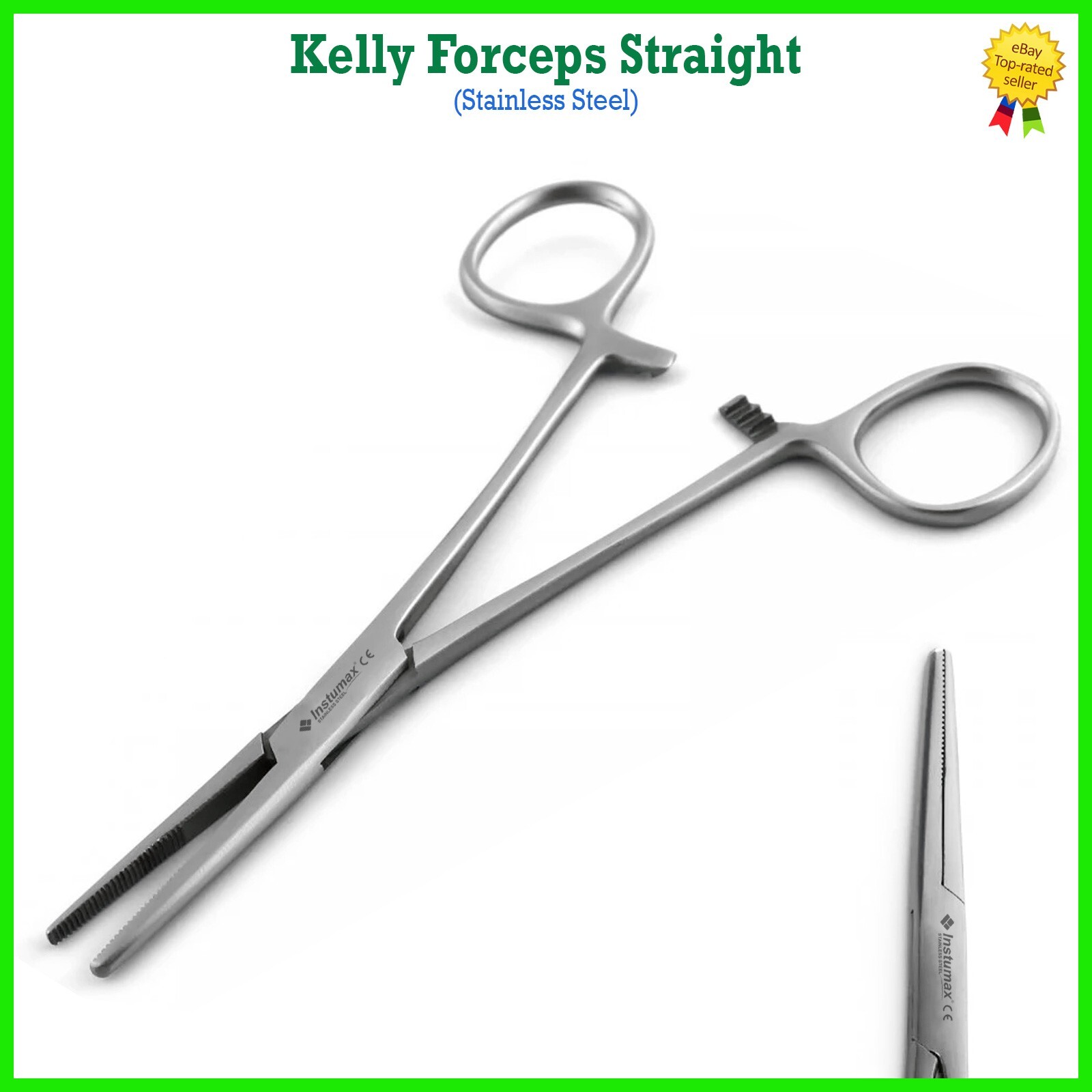 Pinza Kelly Hemostática 14 cm Acero Inoxidable – Instrumento Quirúrgico Médico