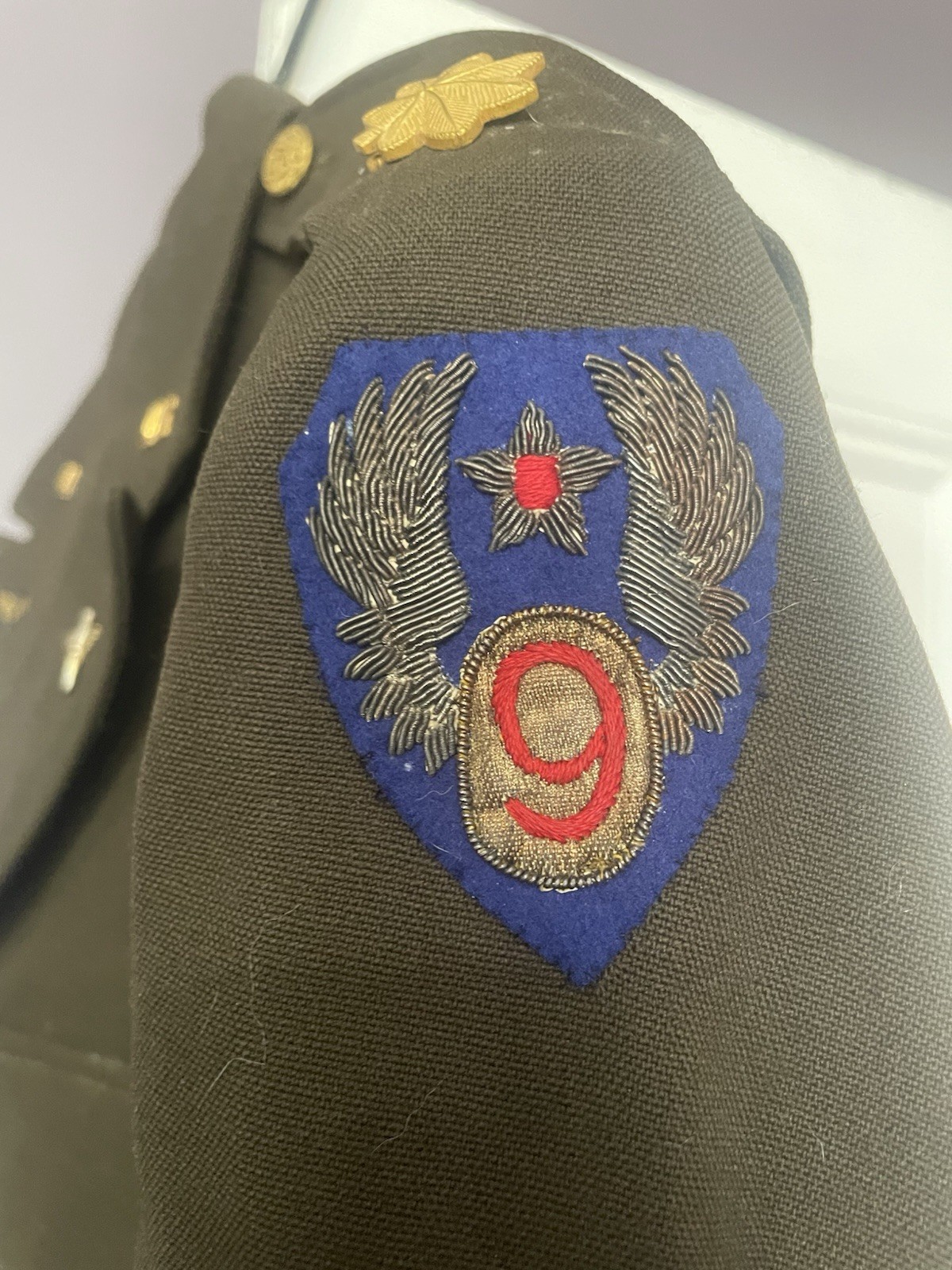 WW2 9th AAF Bullion Patch Majors Uniform With Pants