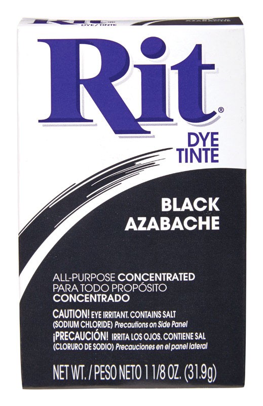 Rit 83151 Black Non-Toxic Fabric Dye Powder 1.125 oz. (Pack of 6)