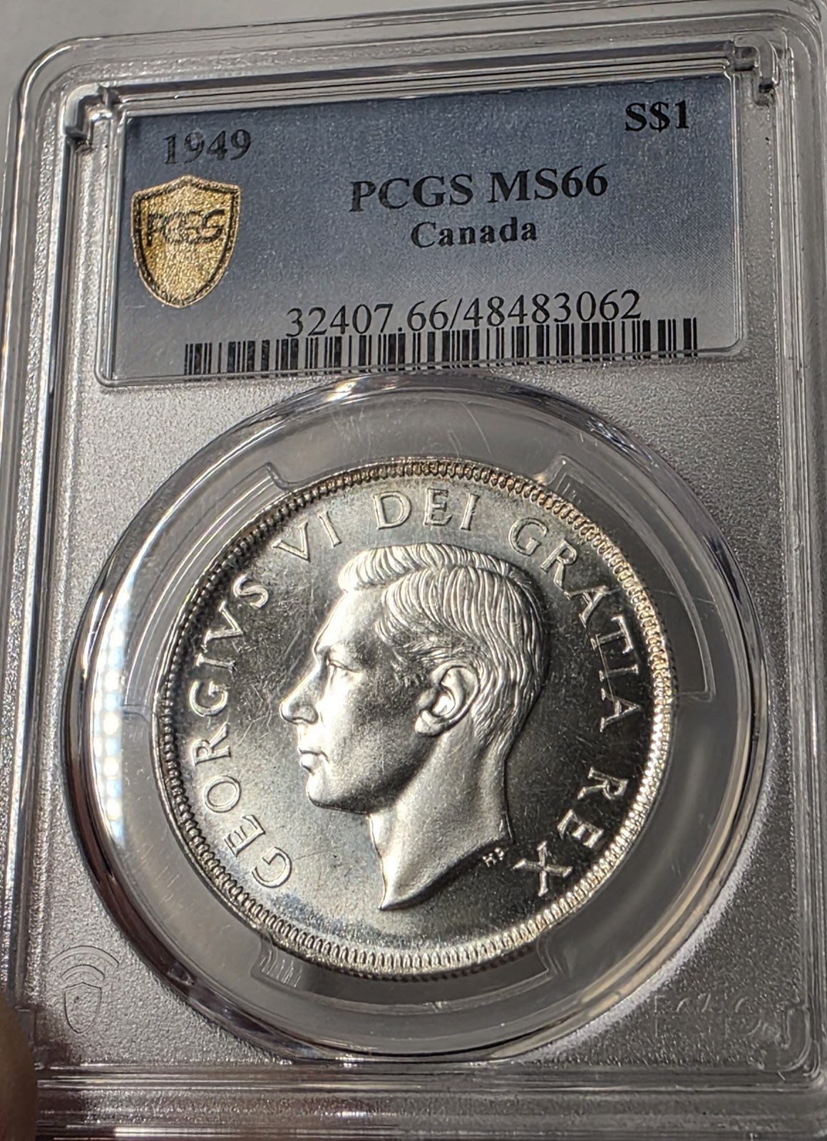 1949 Canada $1 Dollar PCGS Graded MS 66! Gold Shield W/ TrueView!