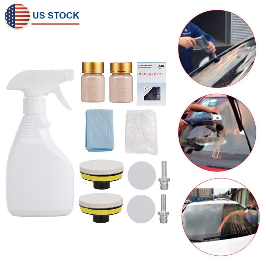 Car Window Repair Glass Polishing Kit Deep Scratch Remover Polished Pad Powder