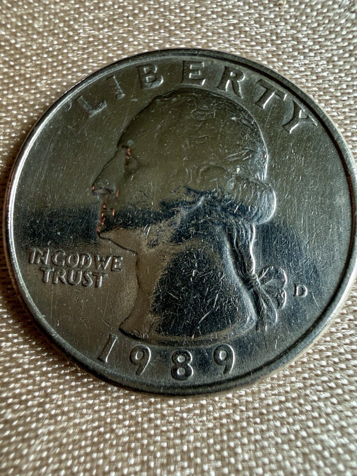1989-D Washington Quarter 25C Denver Business Strike Almost Uncirculated