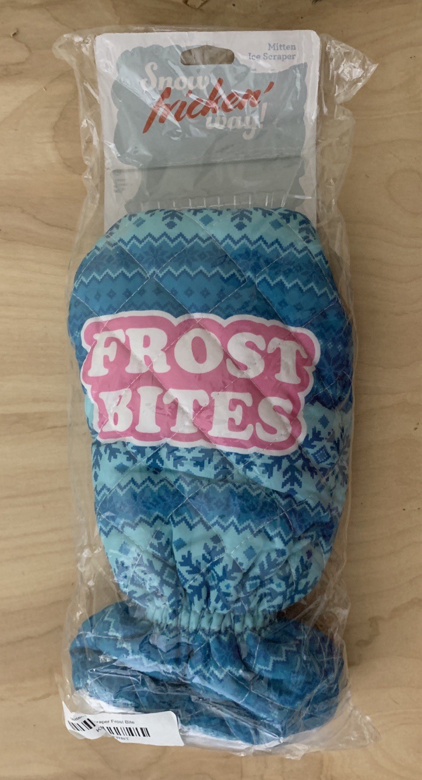 Snow Fricken Way “Frost Bites” Mitten Ice Scraper NEW Blue Nordic Print Snow