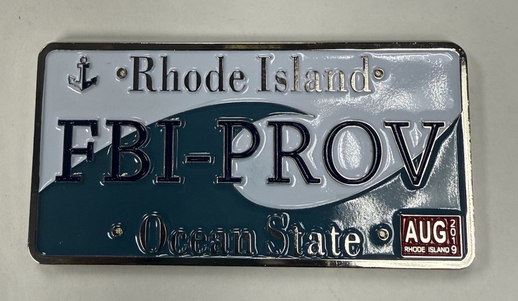 FBI Boston  Division Providence Resident Agency License Plate Challenge Coin