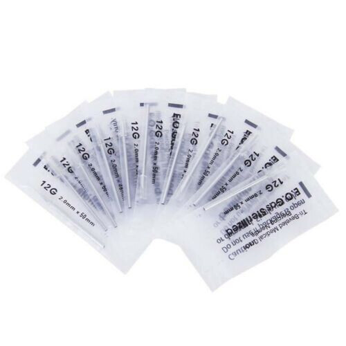 Sterilized Piercing Needles Gauge Hollow Point Tri Beveled 100pcs