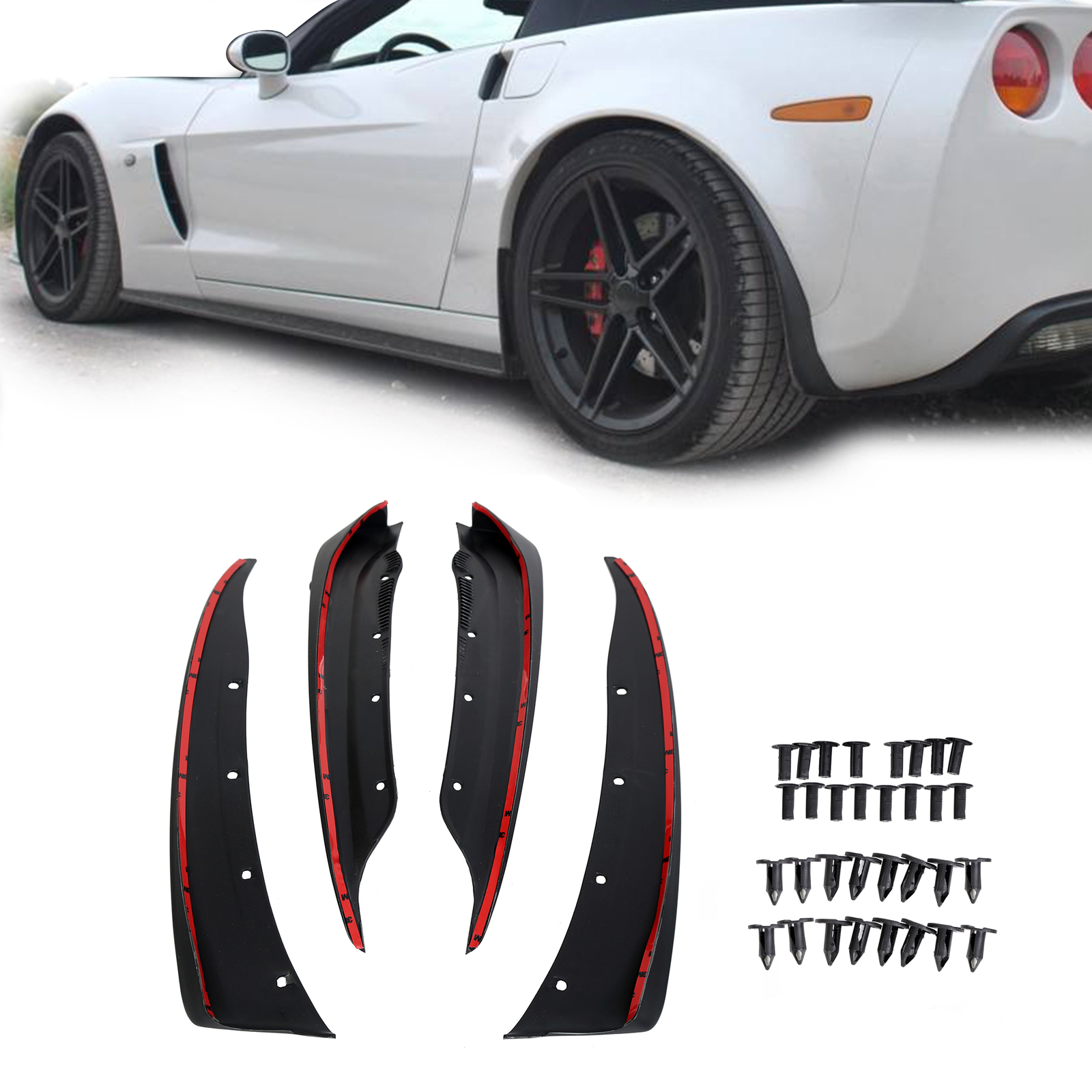 Splash Guards Mud Flaps For Chevrolet Corvette C6 2005-2013 Front &Rear 19170234