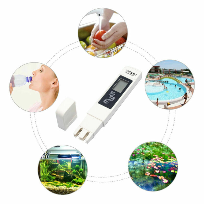 TDS EC Detector Portable Pen Tester Digital Water Resist Meter Lab Test PH Meter