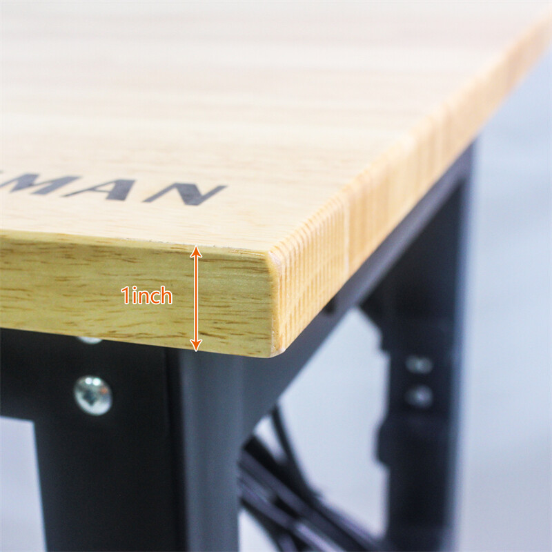 With Socket and Wooden Top Multi-Function Metal Adjustable HeavyDuty Worktable