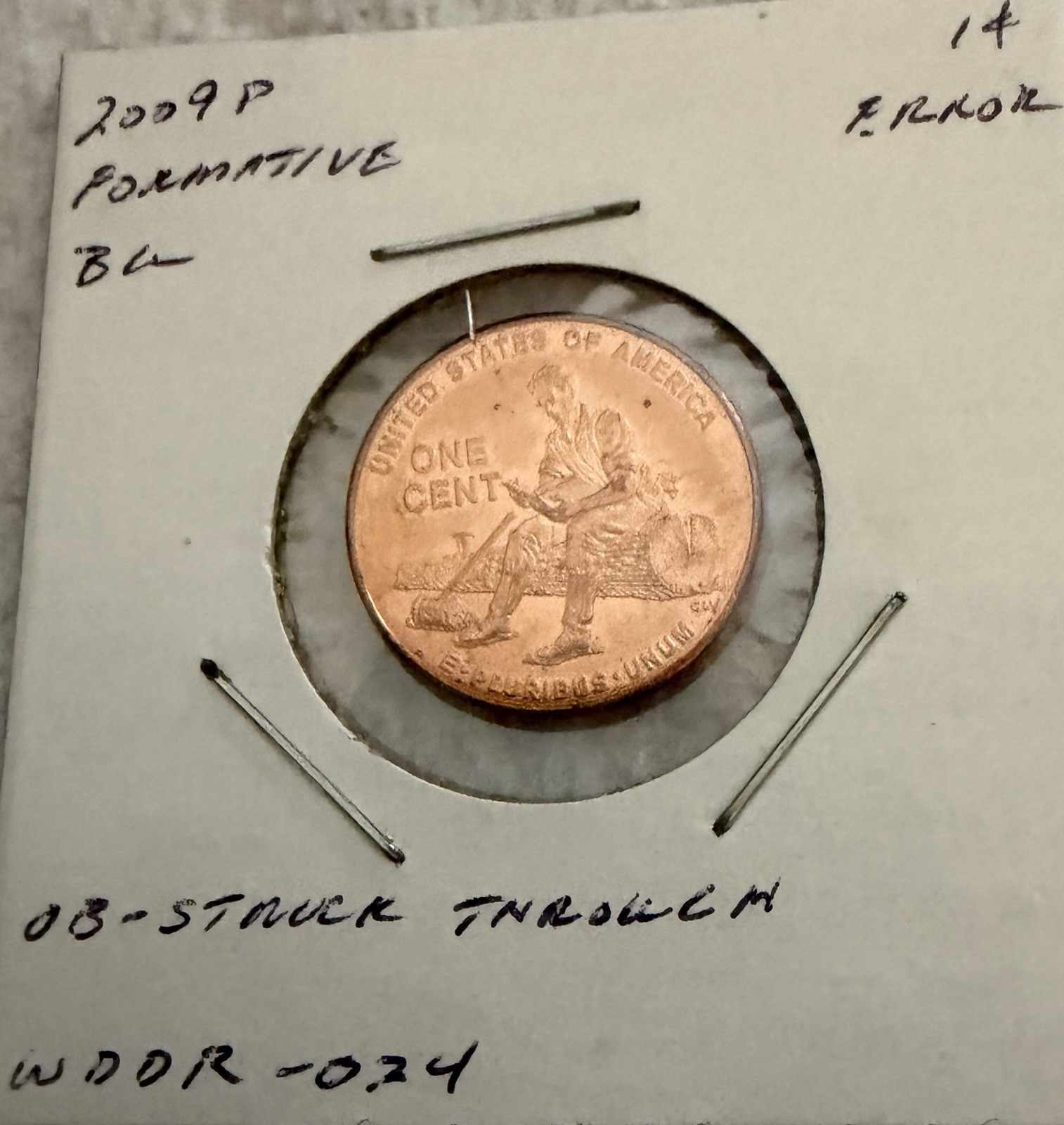 2009 P Formative Year Lincoln Penny Error (#2)