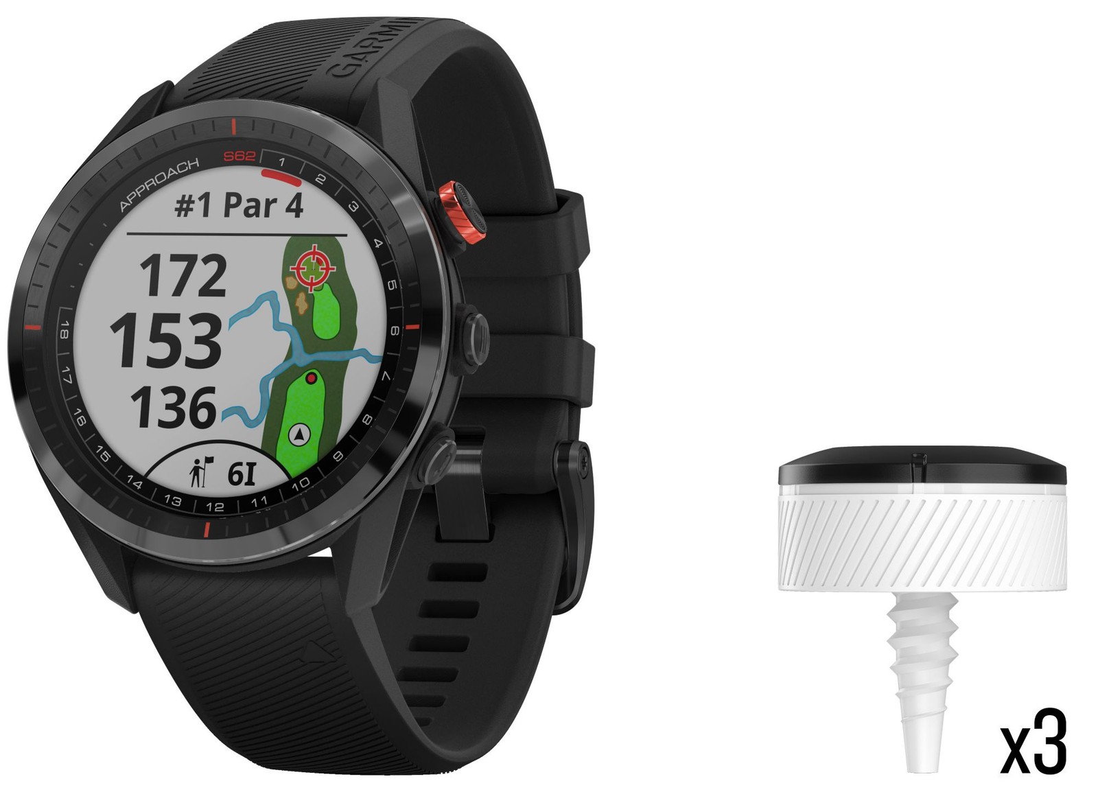 *BRAND NEW IN BOX* Garmin Approach S62 Bundle Black CT10 Sensors 010-02200-02