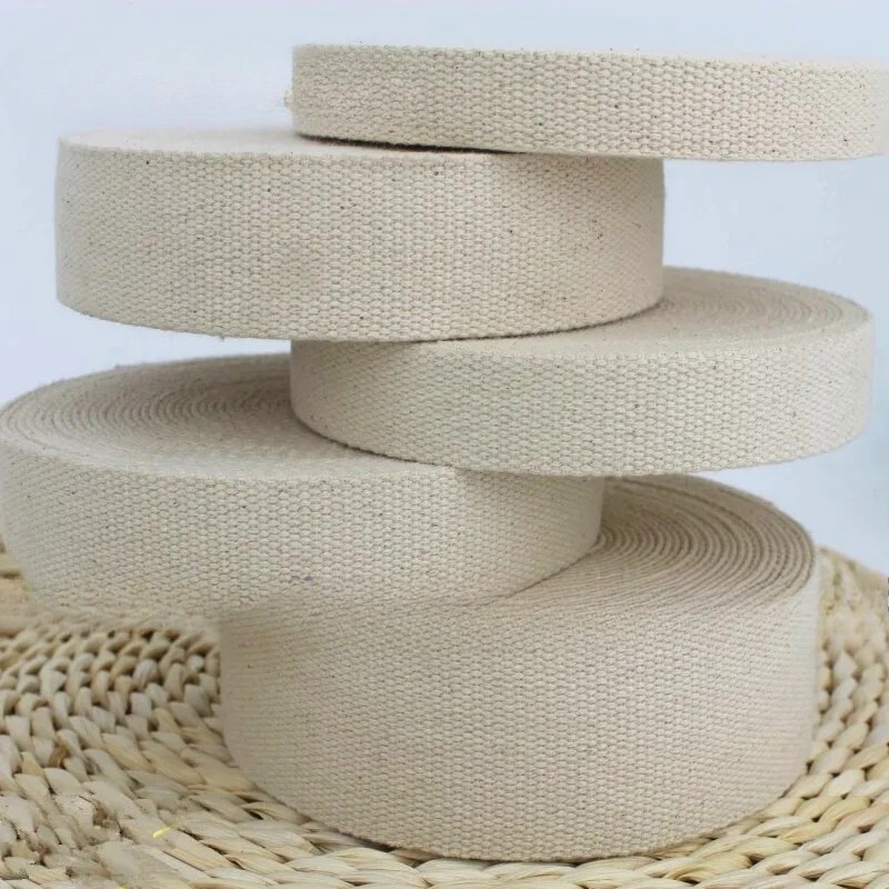 5meter Thick Plain Weave Heavy Cotton Webbing Tape Bag Straps Belt 20/25/30mm
