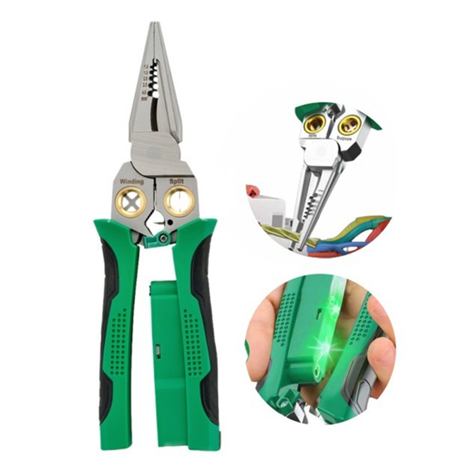 8-in-1 Professional Wire Stripper Tool /w Voltage Tester for Electrical Projects