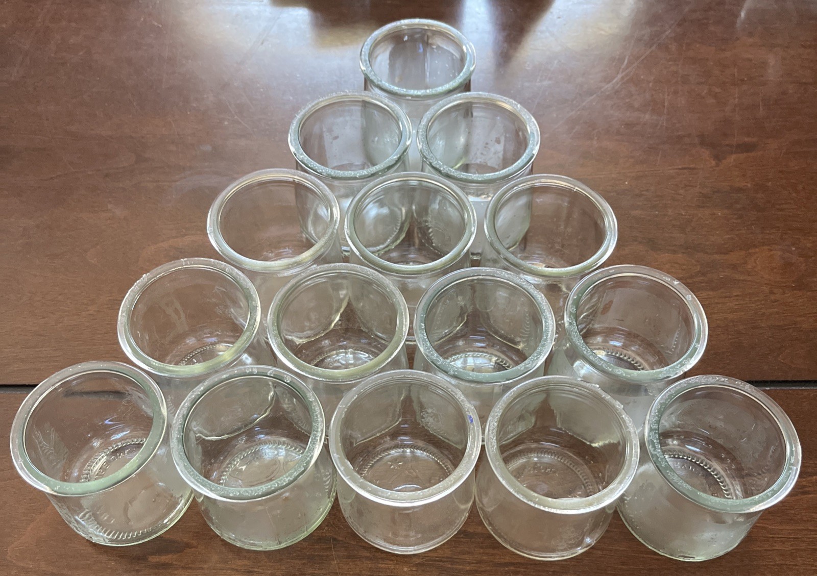 OUI Yogurt Glass Jars Craft DIY Candle Crafts Storage -Lot Of 15