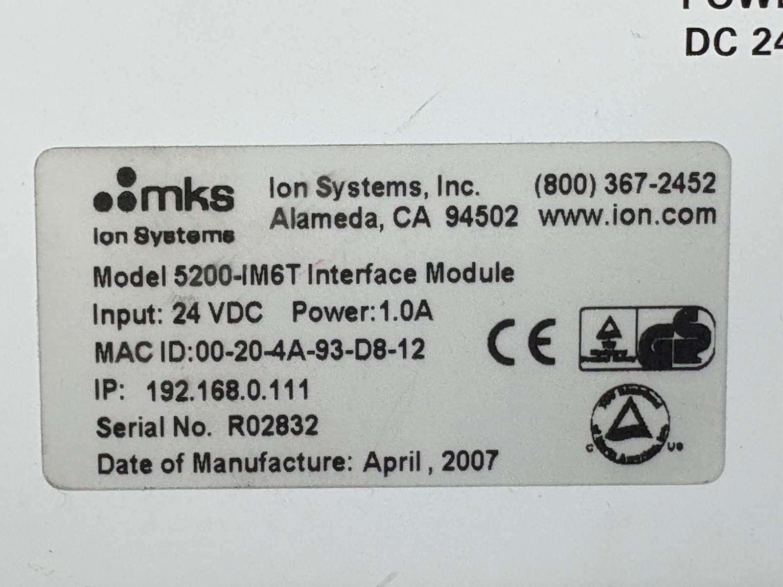 Pre Owned | MKS 5200-IM6T V3.0 Interface Module Only - White