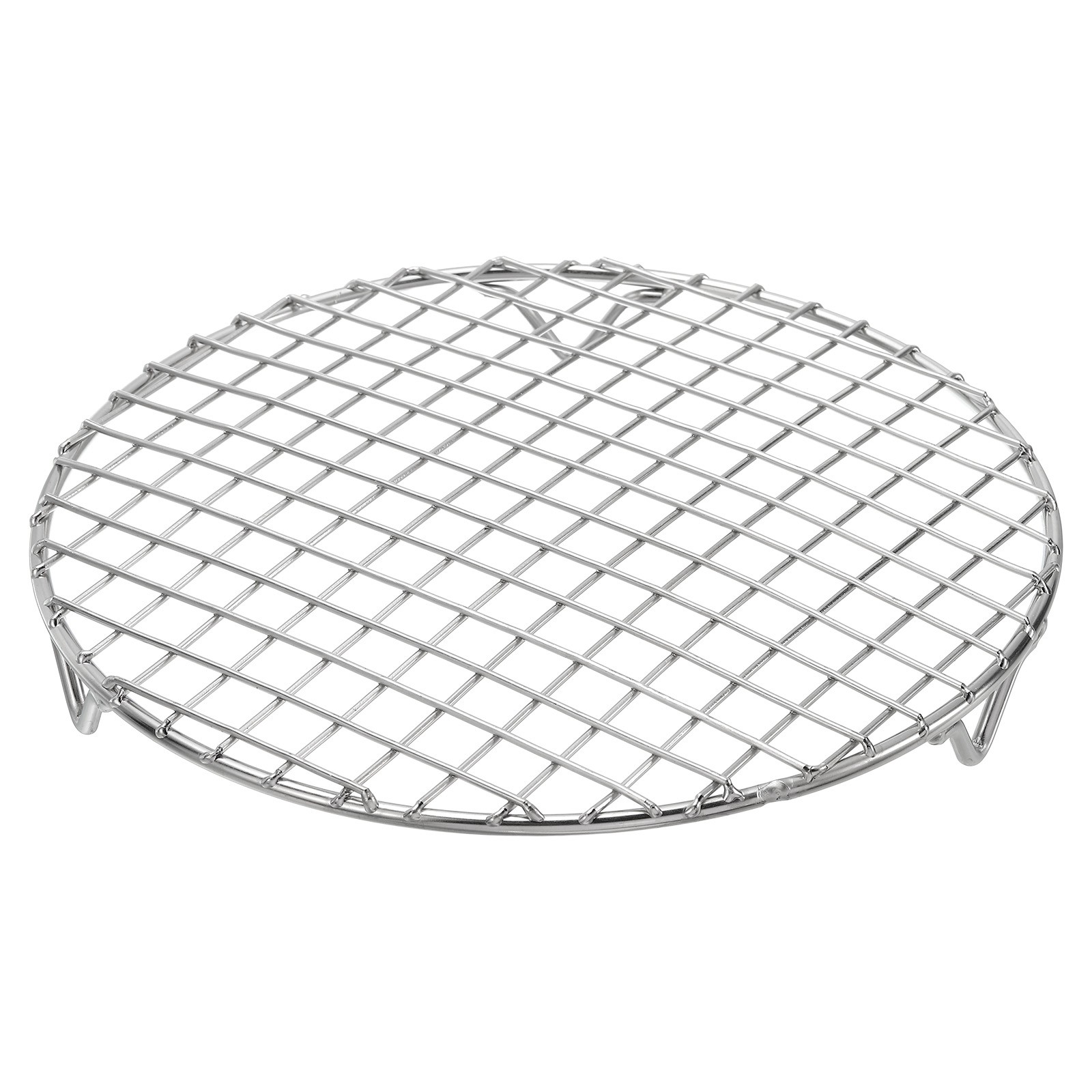 Round Cooking Rack with Legs, Dia 7.9 Inch Barbecue Grill, Silver