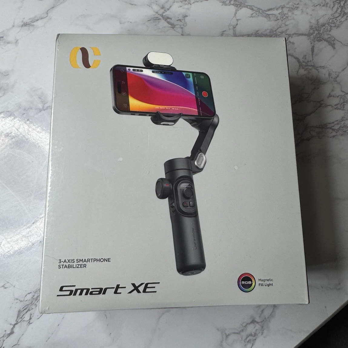AOCHUAN Smart XE 3-Axis Smartphone Gimbal AI Face Tracking RGB Light Foldable