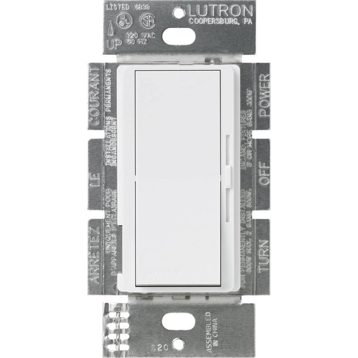 Lutron Diva 3-Speed Fan Control Single-Pole/3-Way DVFSQ-F-WH White