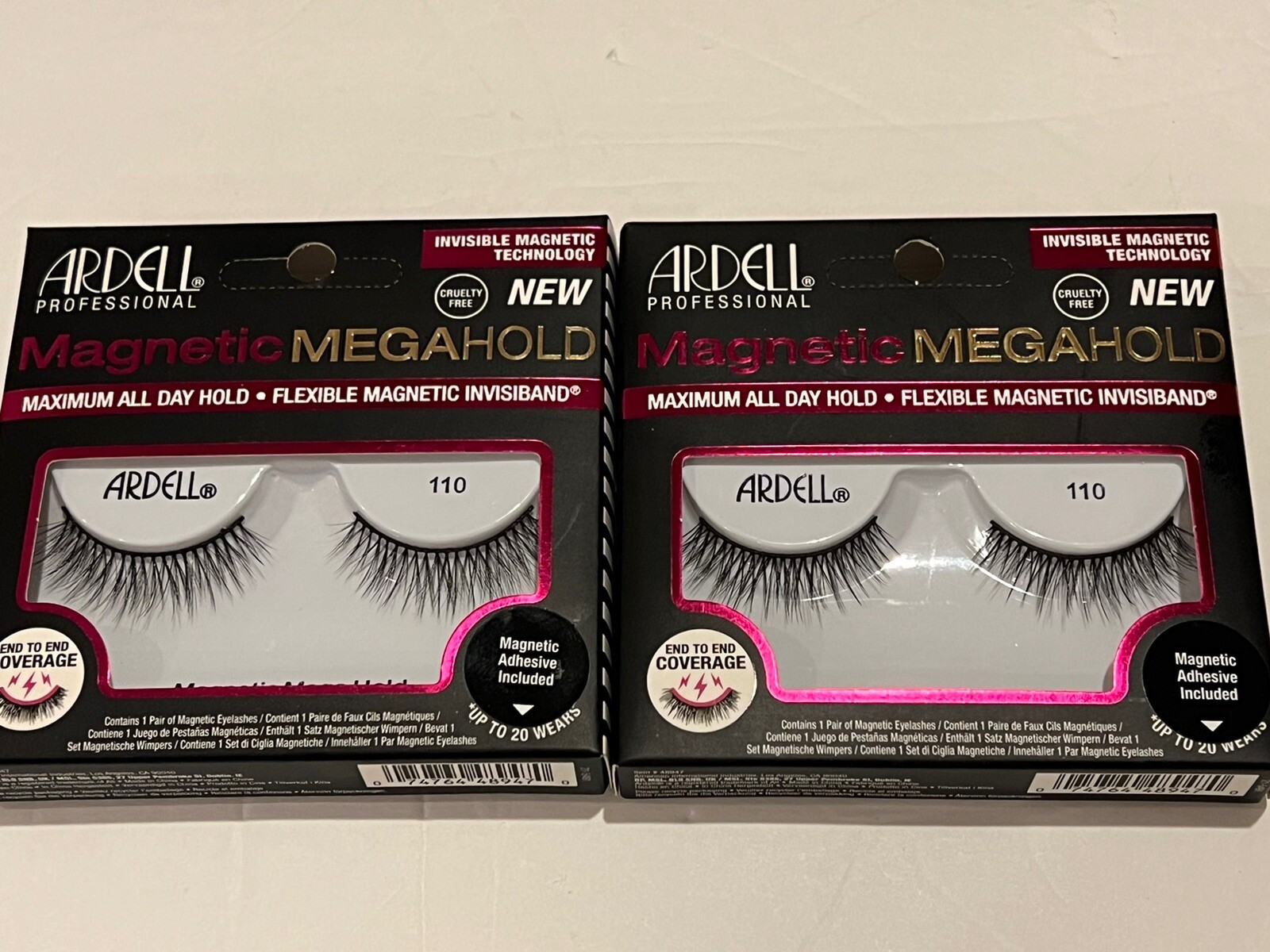 2 Qty Ardell Magnetic Lashes MEGAHOLD 110 Trendy Volume Invisiband Luxe Light