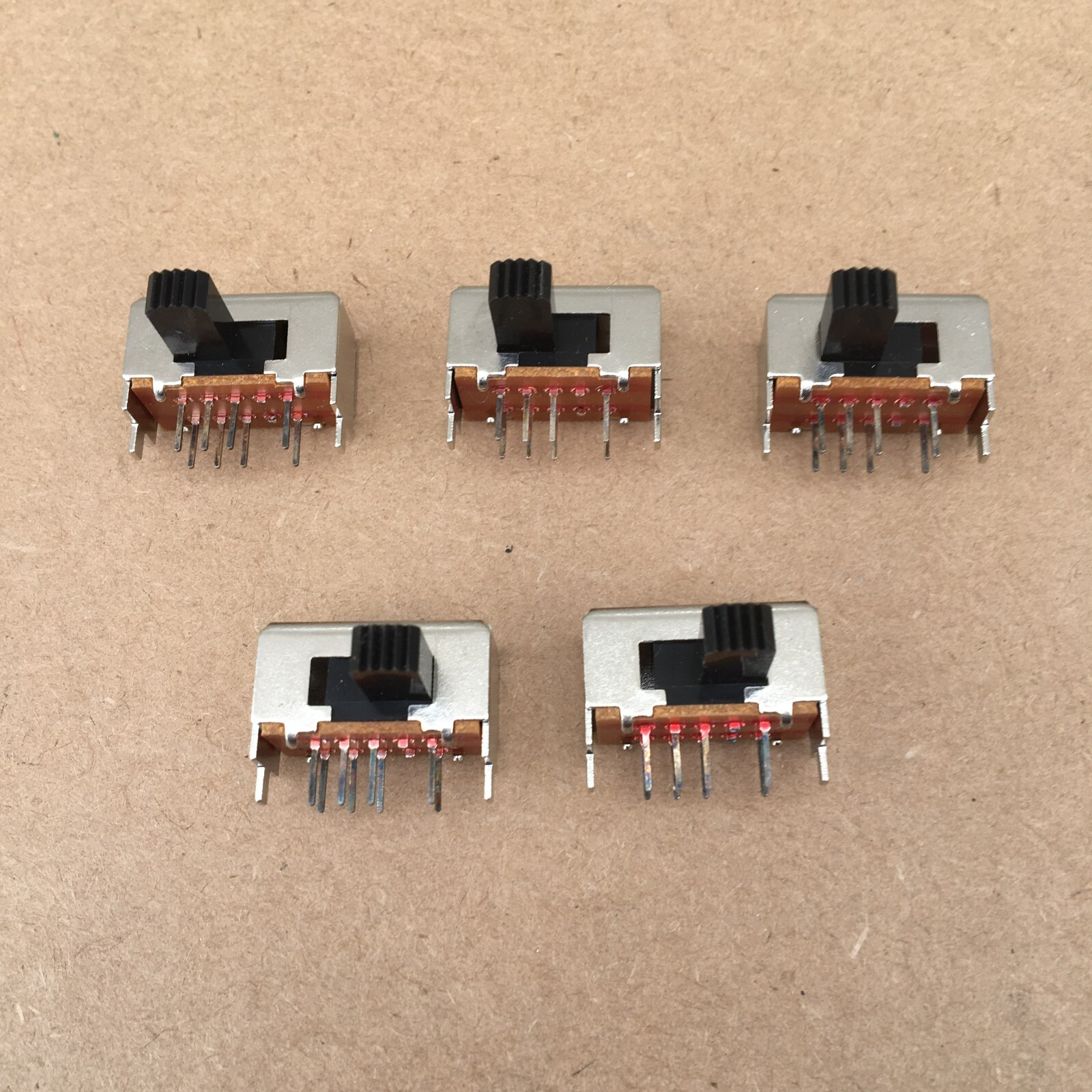 SK23E01 PCB 3 Position Slide Slider Power Switch 5mm Handle (Set of 5)