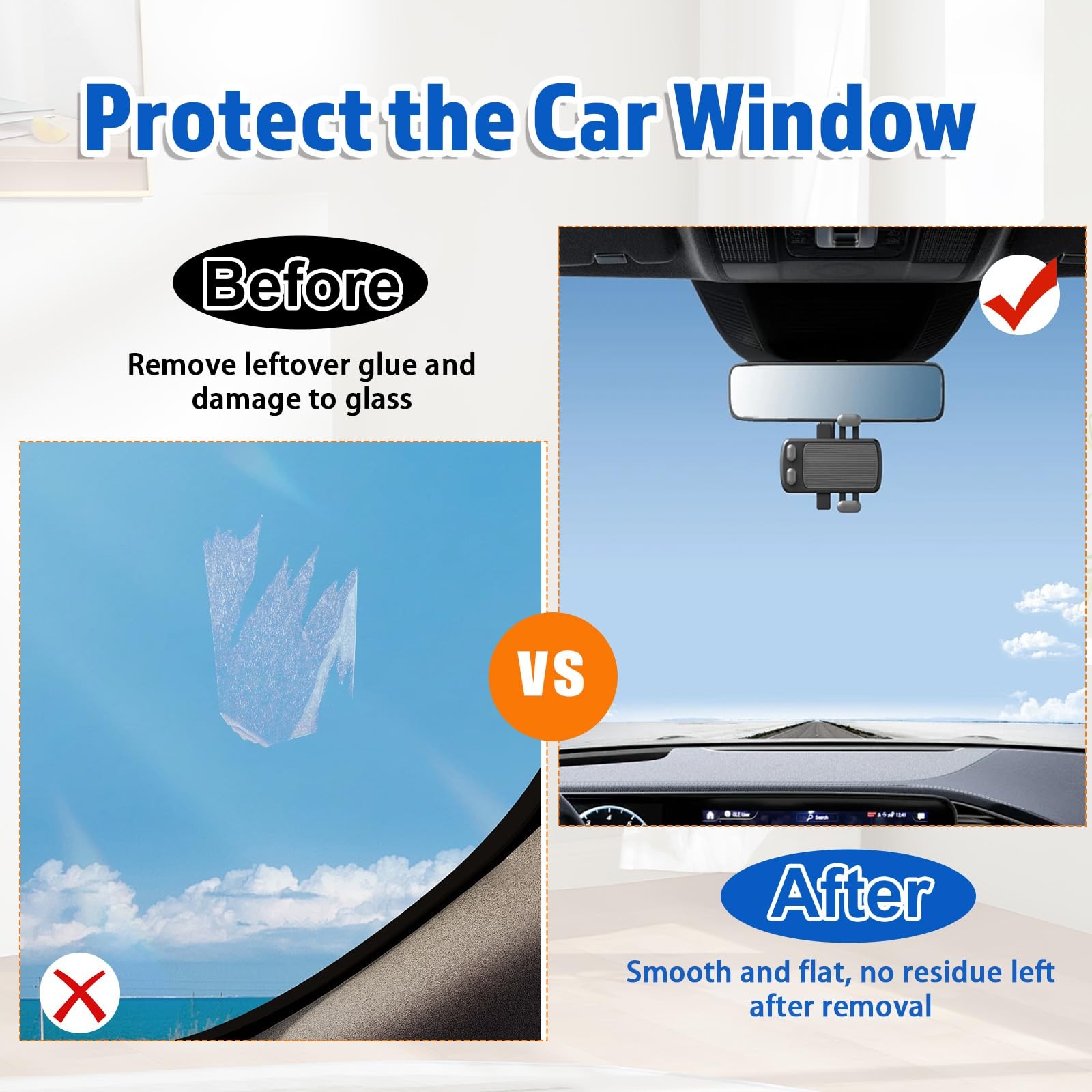 4 Pcs Electrostatic Double-Sided Sticker Mounting for Dash Cam Windshield Film