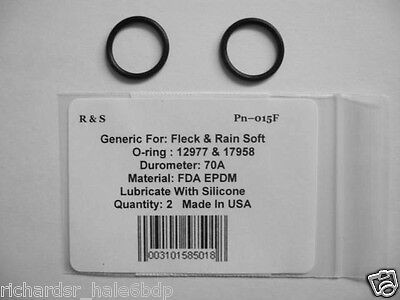 2 Fleck 12977 & Rain Soft 17958 o-rings  / R&S 015F / FDA EPDM Material