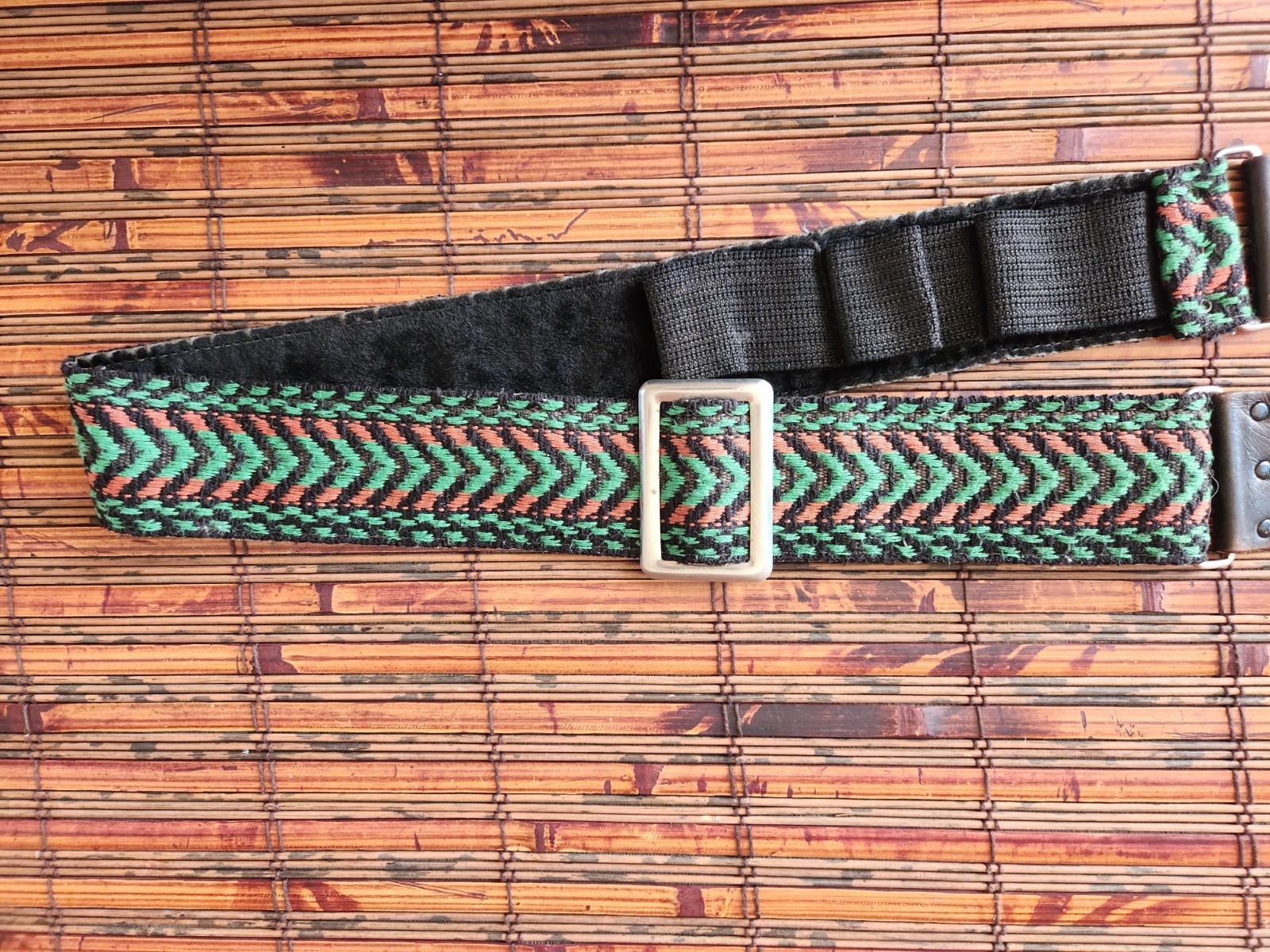 Hippie Camera Strap Adjustable Geometric Design Multicolor LEATHER ENDS 2" WIDE