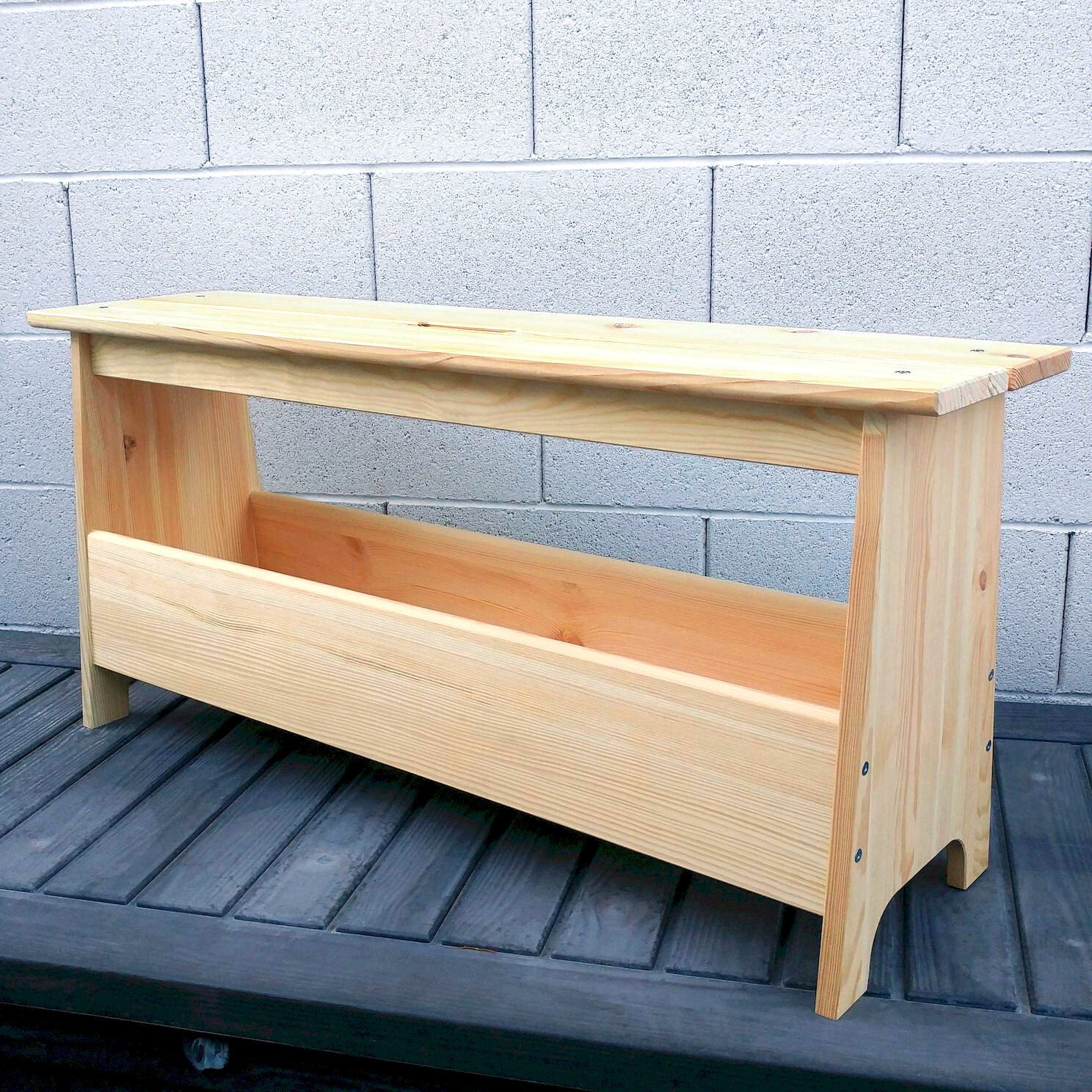 IKEA Solid Pine PERJOHAN Bench w/ storage, Unfinished Wood Rustic Nordic Cottage