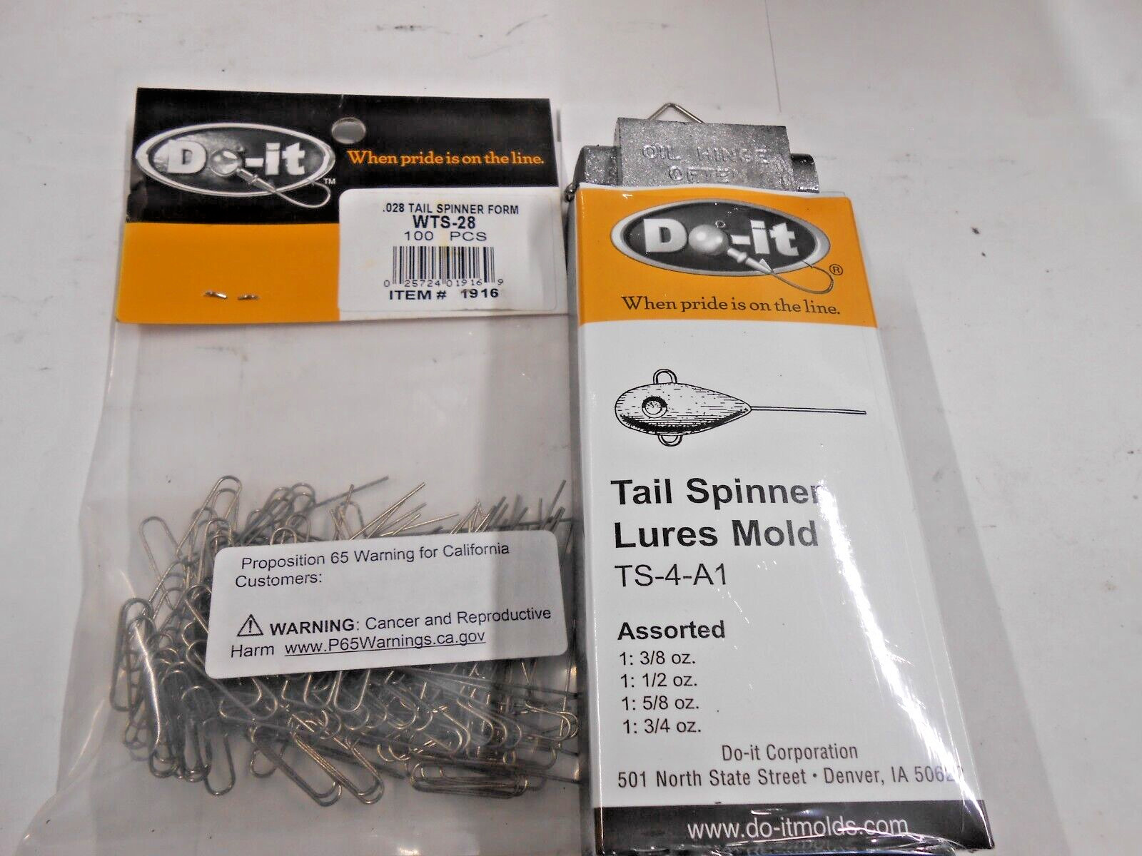 1205 Do-It Tail Spinner Lures Mold 3/8- 3/4 oz 100 Wire Forms Included